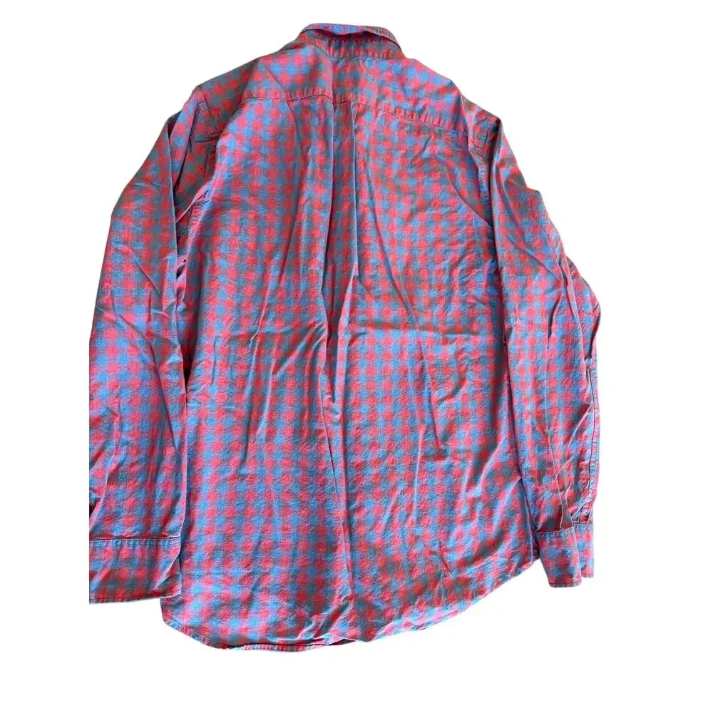 J. CREW Secret Wash Cotton Check Classic Button Down Casual Shirt Top M J Crew